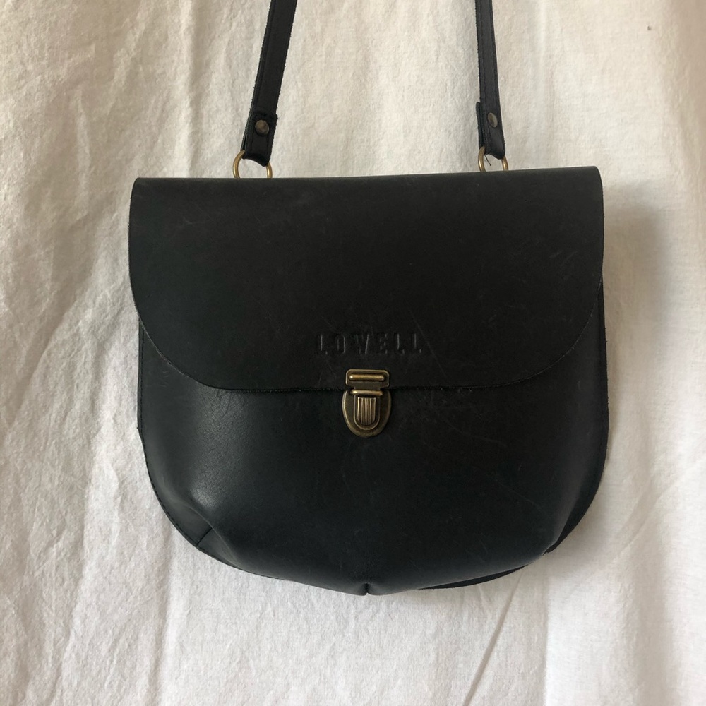 Lowell Montreal Black Leather Satchel